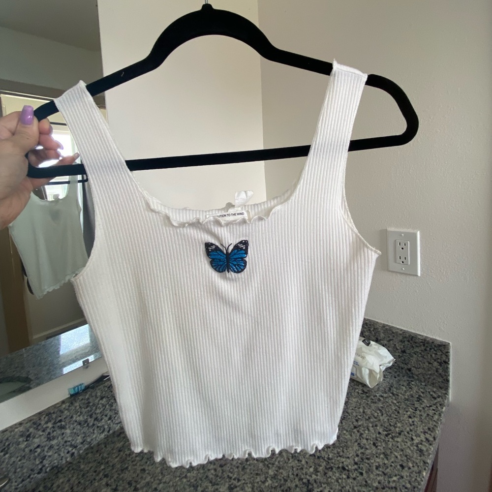 Butterfly crop tank top